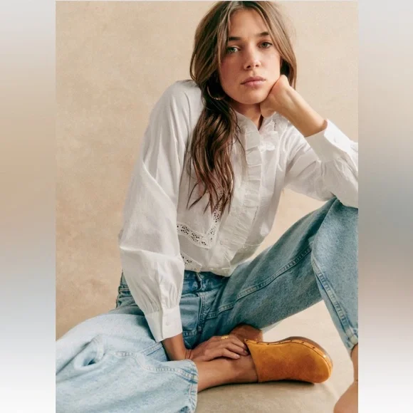 Sezane White Lace Blouse - Picture 3 of 5